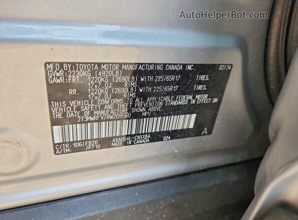 2T3MWRFV7RW209560 2024 TOYOTA RAV4 Silver Вид підкапотного простору