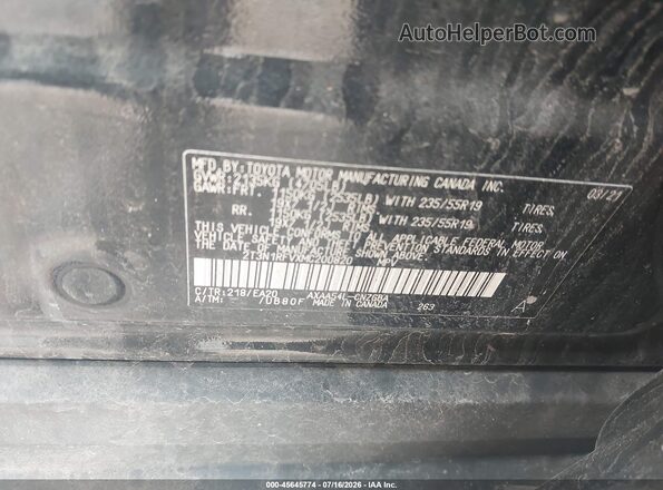 2T3N1RFVXMC200820 2021 TOYOTA RAV4 Black Շարժիչի բաժամունքի տեսք