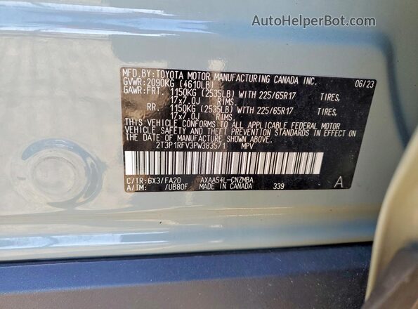 2T3P1RFV3PW383571 2023 TOYOTA RAV4 Black Widok wnętrza 360 stopni