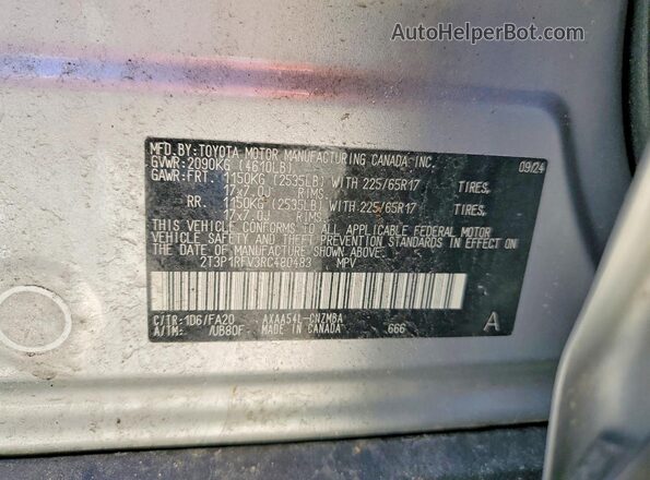 2T3P1RFV3RC480483 2024 TOYOTA RAV4 Silver Vista del compartimento del motor