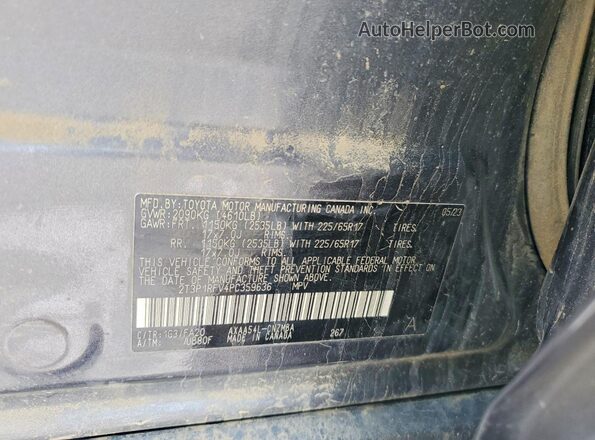 2T3P1RFV4PC359636 2023 TOYOTA RAV4 Угольный Панорамный вид салона 360°