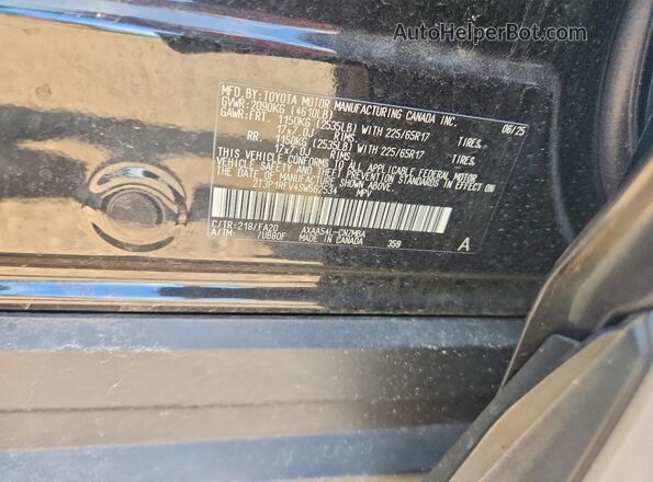 2T3P1RFV4SW562534 2025 TOYOTA RAV4 Black Вид наклейки з VIN-кодом