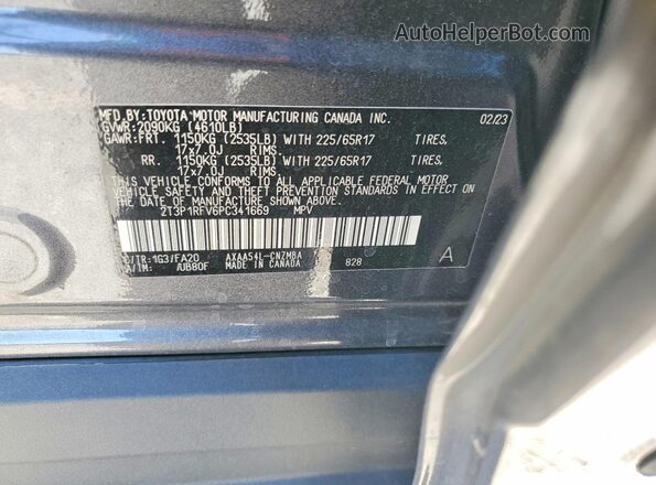 2T3P1RFV6PC341669 2023 TOYOTA RAV4 Gray Widok wnętrza 360 stopni