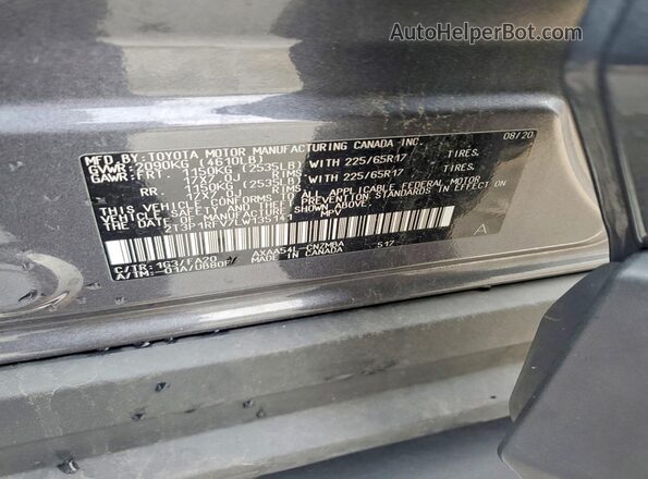 2T3P1RFV7LW135141 2020 TOYOTA RAV4 Черный Вид подкапотного пространства