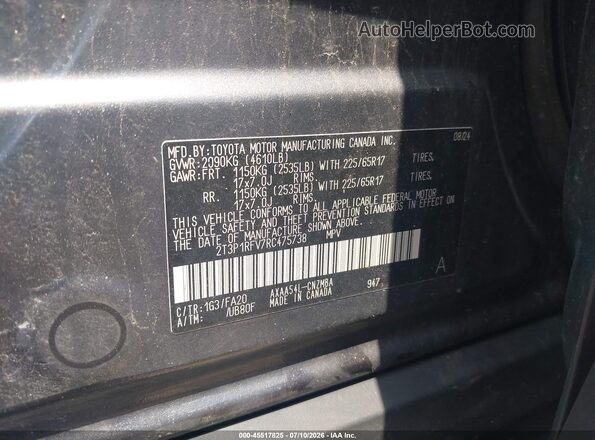 2T3P1RFV7RC475738 2024 TOYOTA RAV4 Gray Vista del compartimento del motor