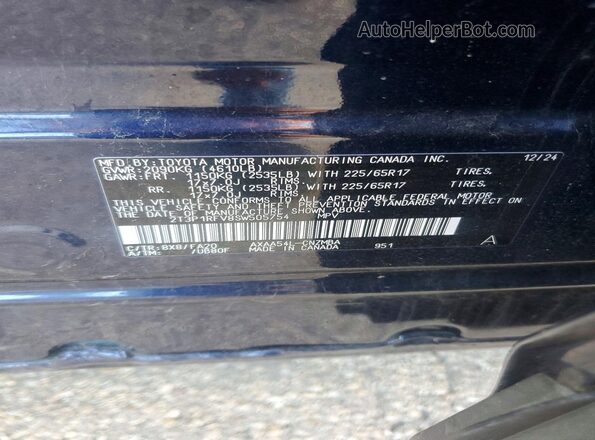 2T3P1RFV8SW505754 2025 TOYOTA RAV4 Blue Vista de la etiqueta del VIN