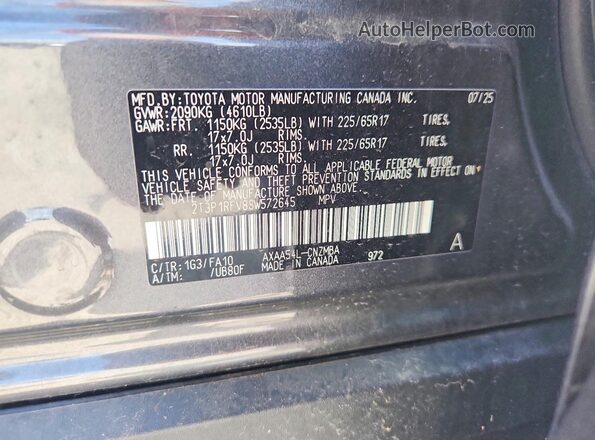 2T3P1RFV8SW572645 2025 TOYOTA RAV4 Gray Սալոնի 360 աստիճան տեսք