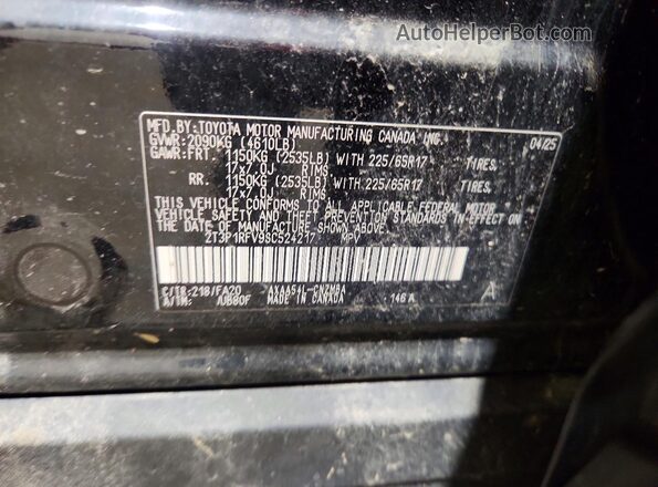 2T3P1RFV9SC524217 2025 TOYOTA RAV4 Black VIN կոդի պիտակի տեսք