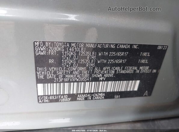 2T3P1RFVXPW395541 2023 TOYOTA RAV4 Green Widok komory silnika