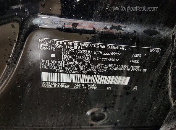2T3RFREV7JW822760 2018 TOYOTA RAV4 Black Vista interior de 360 grados