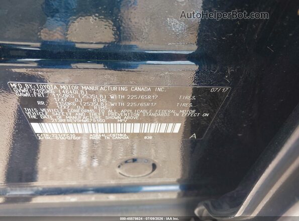 2T3RFREV9HW679160 2017 TOYOTA RAV4 Blue Շարժիչի բաժամունքի տեսք