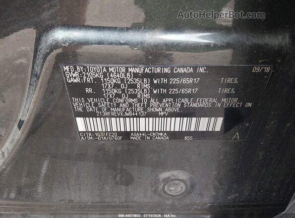 2T3RFREVXJW844137 2018 TOYOTA RAV4 Silver Vista del compartimento del motor