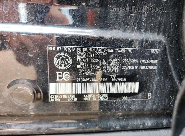 2T3RWRFV4RW236107 2024 TOYOTA RAV4 Black Панорамний вид салону 360°