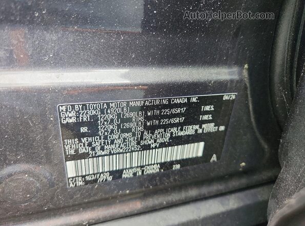 2T3RWRFV6RW222452 2024 TOYOTA RAV4 Серый Вид наклейки с VIN-кодом
