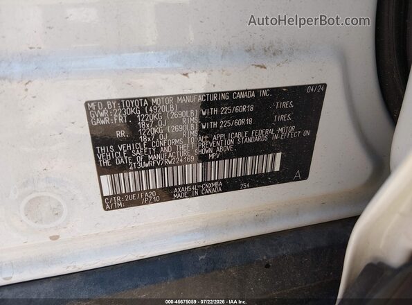 2T3UWRFV7RW224169 2024 TOYOTA RAV4 HYBRID Белый Вид подкапотного пространства