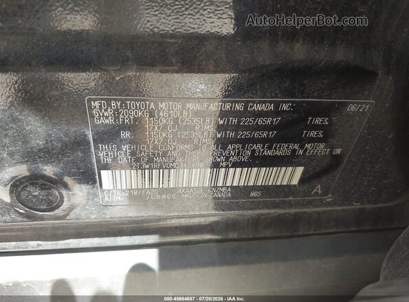 2T3W1RFV0MC147498 2021 TOYOTA RAV4 Black Engine compartment view