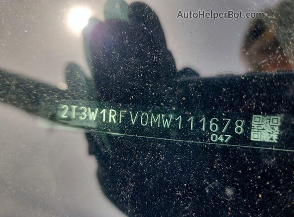 2T3W1RFV0MW111678 2021 TOYOTA RAV4 White VIN კოდის სტიკერის ხედი