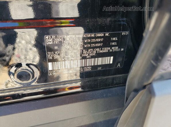 2T3W1RFV0MW133468 2021 TOYOTA RAV4 Black Vista de la etiqueta del VIN