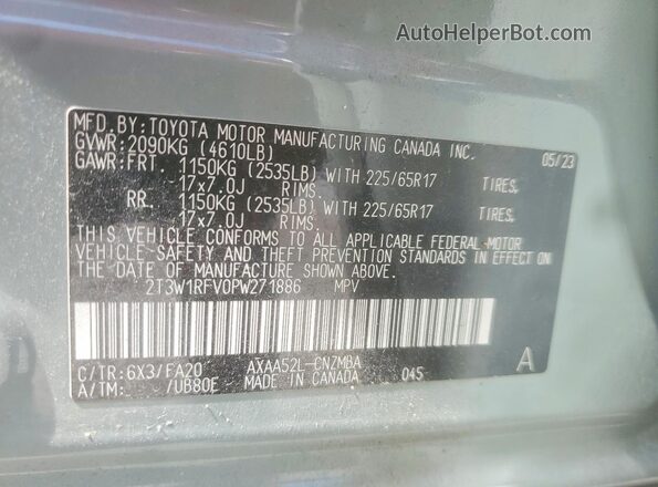 2T3W1RFV0PW271886 2023 TOYOTA RAV4 Зеленый Панорамный вид салона 360°