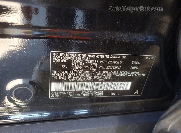 2T3W1RFV2MC122974 2021 TOYOTA RAV4 Black ძრავის განყოფილების ხედი