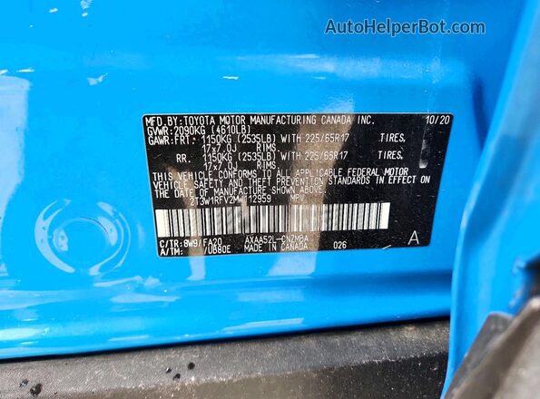 2T3W1RFV2MW112959 2021 TOYOTA RAV4 Blue Widok komory silnika