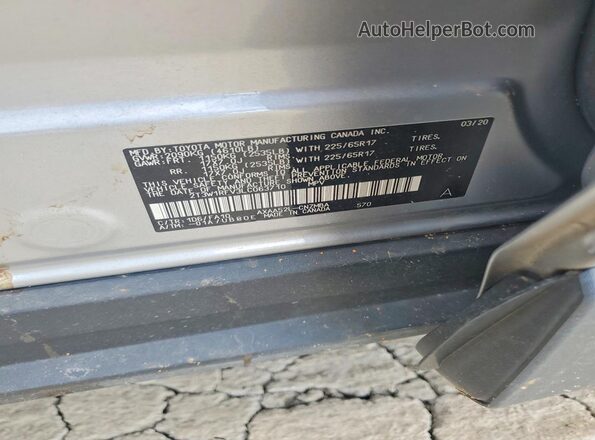 2T3W1RFV3LC063710 2020 TOYOTA RAV4 Silver VIN კოდის სტიკერის ხედი