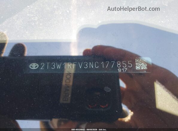 2T3W1RFV3NC177855 2022 TOYOTA RAV4 White 