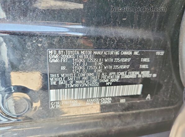 2T3W1RFV3PW240552 2023 TOYOTA RAV4 Black ძრავის განყოფილების ხედი
