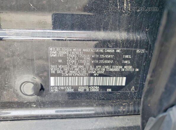 2T3W1RFV3PW268271 2023 TOYOTA RAV4 Black ძრავის განყოფილების ხედი
