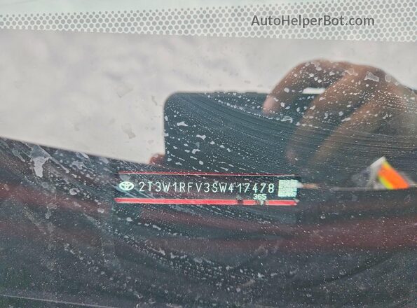 2T3W1RFV3SW417478 2025 TOYOTA RAV4 Red VIN კოდის სტიკერის ხედი