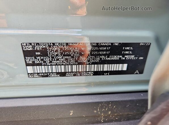 2T3W1RFV4PW263659 2023 TOYOTA RAV4 Gray Widok komory silnika