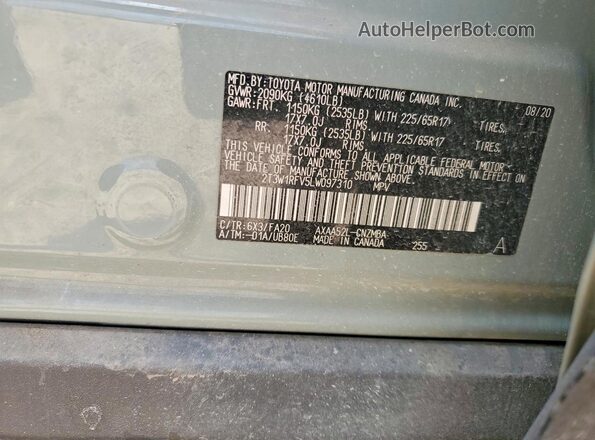 2T3W1RFV5LW097310 2020 TOYOTA RAV4 Gray ძრავის განყოფილების ხედი