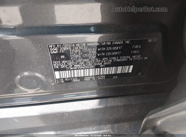 2T3W1RFV5PW294306 2023 TOYOTA RAV4 Gray Widok komory silnika