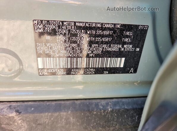 2T3W1RFV8PW249196 2023 TOYOTA RAV4 Gray Engine compartment view