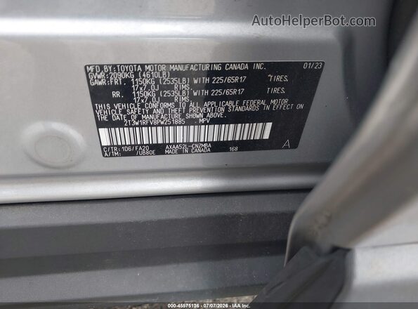 2T3W1RFV8PW251885 2023 TOYOTA RAV4 Silver ძრავის განყოფილების ხედი