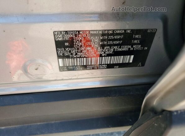2T3W1RFV8PW255676 2023 TOYOTA RAV4 Silver Սալոնի 360 աստիճան տեսք