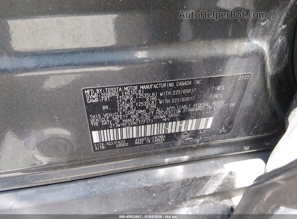 2T3W1RFVXNC177173 2022 TOYOTA RAV4 Серый Вид подкапотного пространства