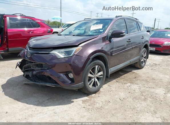 2T3WFREV3JW417496 2018 TOYOTA RAV4 Maroon Առջևի ձախ երեք քառորդ տեսարան