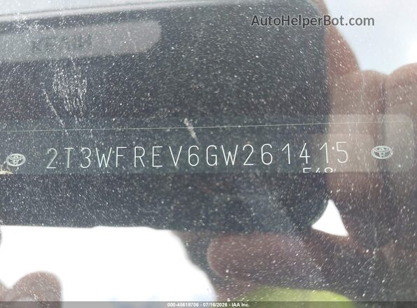 2T3WFREV6GW261415 2016 TOYOTA RAV4 Черный 
