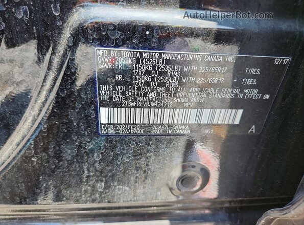 2T3WFREV8JW434312 2018 TOYOTA RAV4 Black VIN sticker view