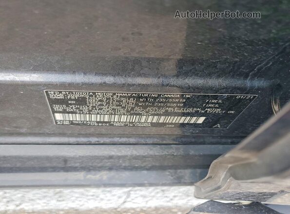 2T3Y1RFV6MC116510 2021 TOYOTA RAV4 Gray VIN კოდის სტიკერის ხედი