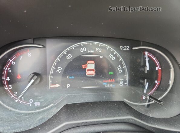 2T3Y1RFV9MC158332 2021 TOYOTA RAV4 Gray ხელსაწყოთა პანელის ხედი