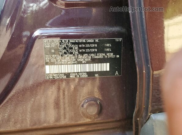 2T3YFREV7JW428445 2018 TOYOTA RAV4 Burgundy ძრავის განყოფილების ხედი