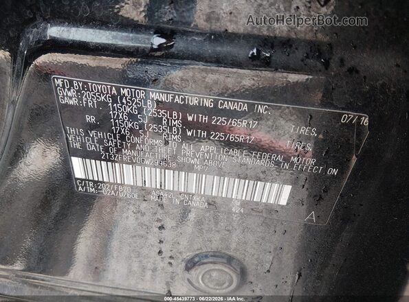 2T3ZFREV0GW299638 2016 TOYOTA RAV4 Черный Вид подкапотного пространства