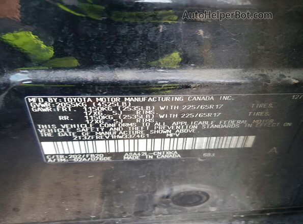 2T3ZFREV1HW337461 2017 TOYOTA RAV4 Black ძრავის განყოფილების ხედი