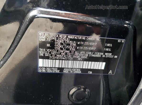 2T3ZFREV5HW321120 2017 TOYOTA RAV4 Black Вид наклейки з VIN-кодом