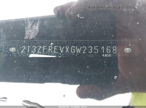 2T3ZFREVXGW235168 2016 TOYOTA RAV4 Gray Вид підкапотного простору