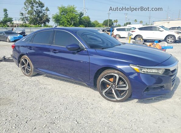 1HGCV1F16JA069423 2018 HONDA ACCORD Blue Front view