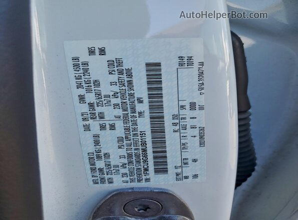 1FMCU9G66MUB01151 2021 FORD ESCAPE White სალონის 360-გრადუსიანი ხედი