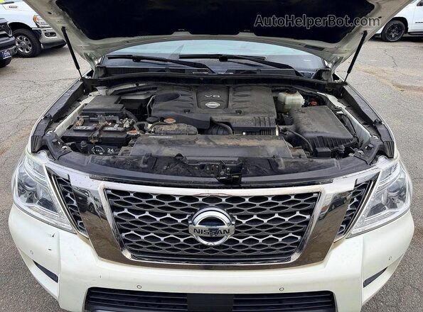 JN8AY2NE0J9734362 2018 NISSAN ARMADA Белый Вид панели приборов